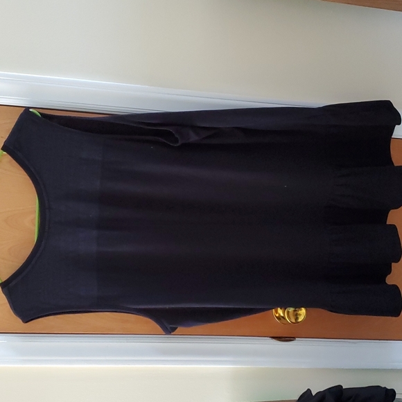 3x Black Tunic Tank Shirt with ruffle - Picture 3 of 4